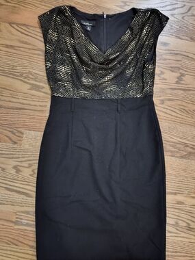 Alyx Black Dress with Gold Metallic Bodice